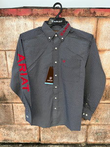 10041784 Ariat Mens Team Massimo Classic LS Shirt Red