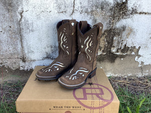 09-018-0912-2769 Roper Little Kids Shiloh Brown/Silver Leather Boots