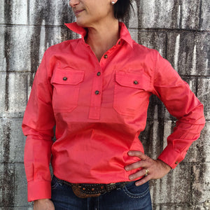 50505HCL Ladies Jahna Women’s Work Shirt Hot Coral