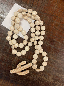 KJD126 On Trend Agencies Desert Cream Cactus Necklace