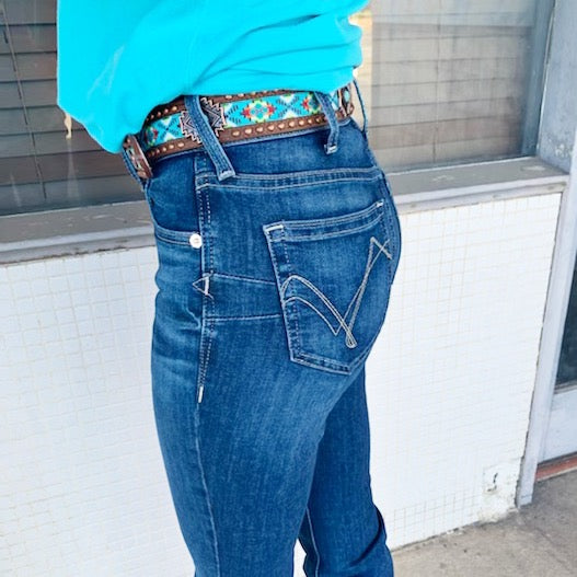 10036814 Ariat Ladies REAL Perfect Rise Straight 34" & 36" Legs Abby Mackenzie Jean