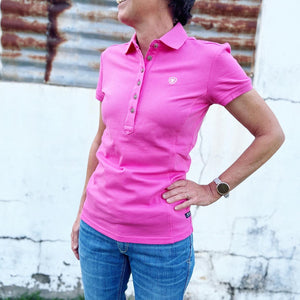 10040836 Ariat Ladies Prix 2.0 Polo Light Carmine Rose