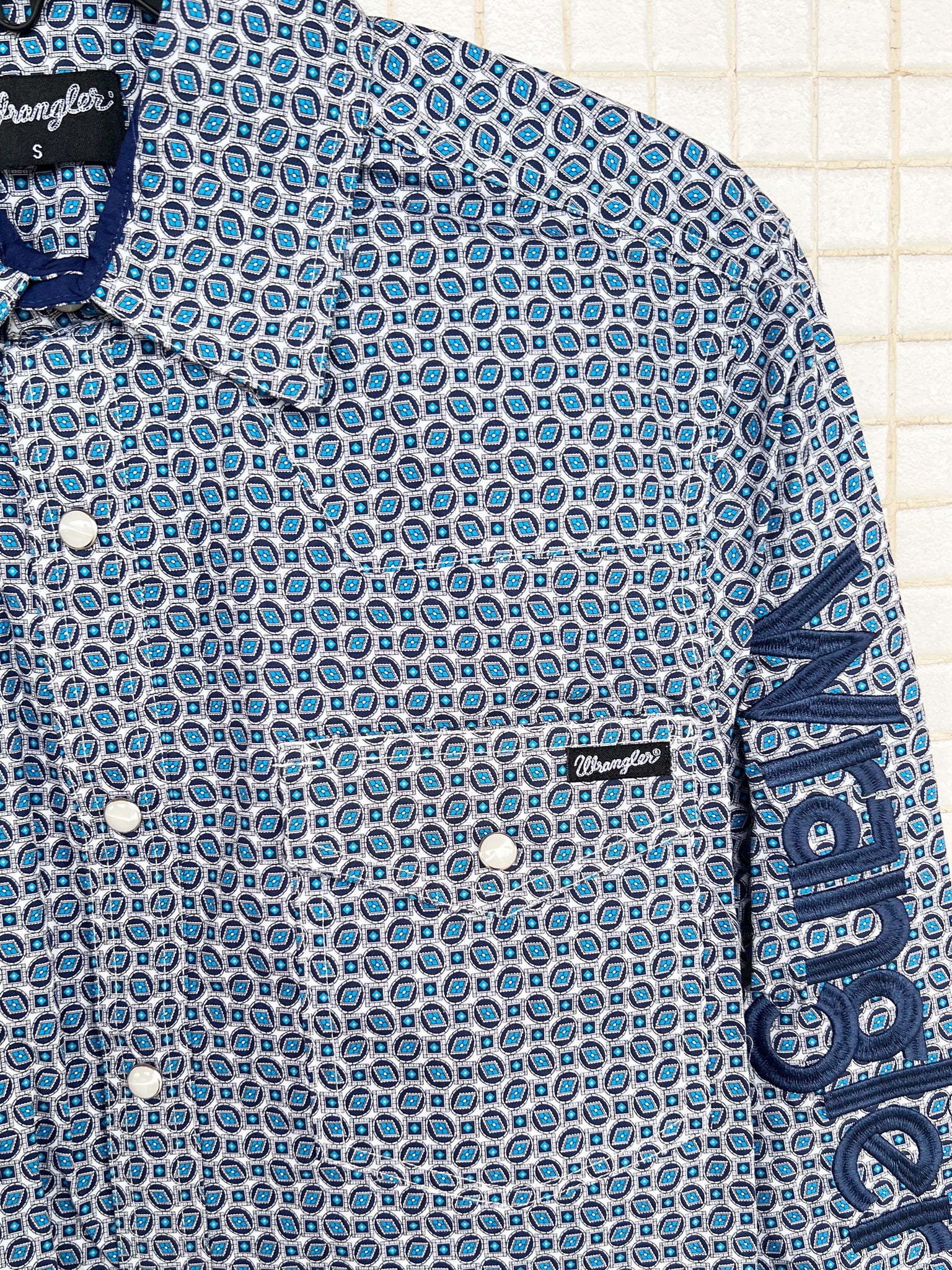 X2W1111732 Wrangler Men's Baretta Print Western L/S Shirt