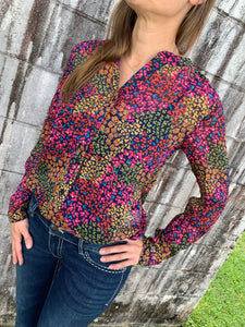 Ladies Roper Studio West Collection Long Sleeve Blouse Multi