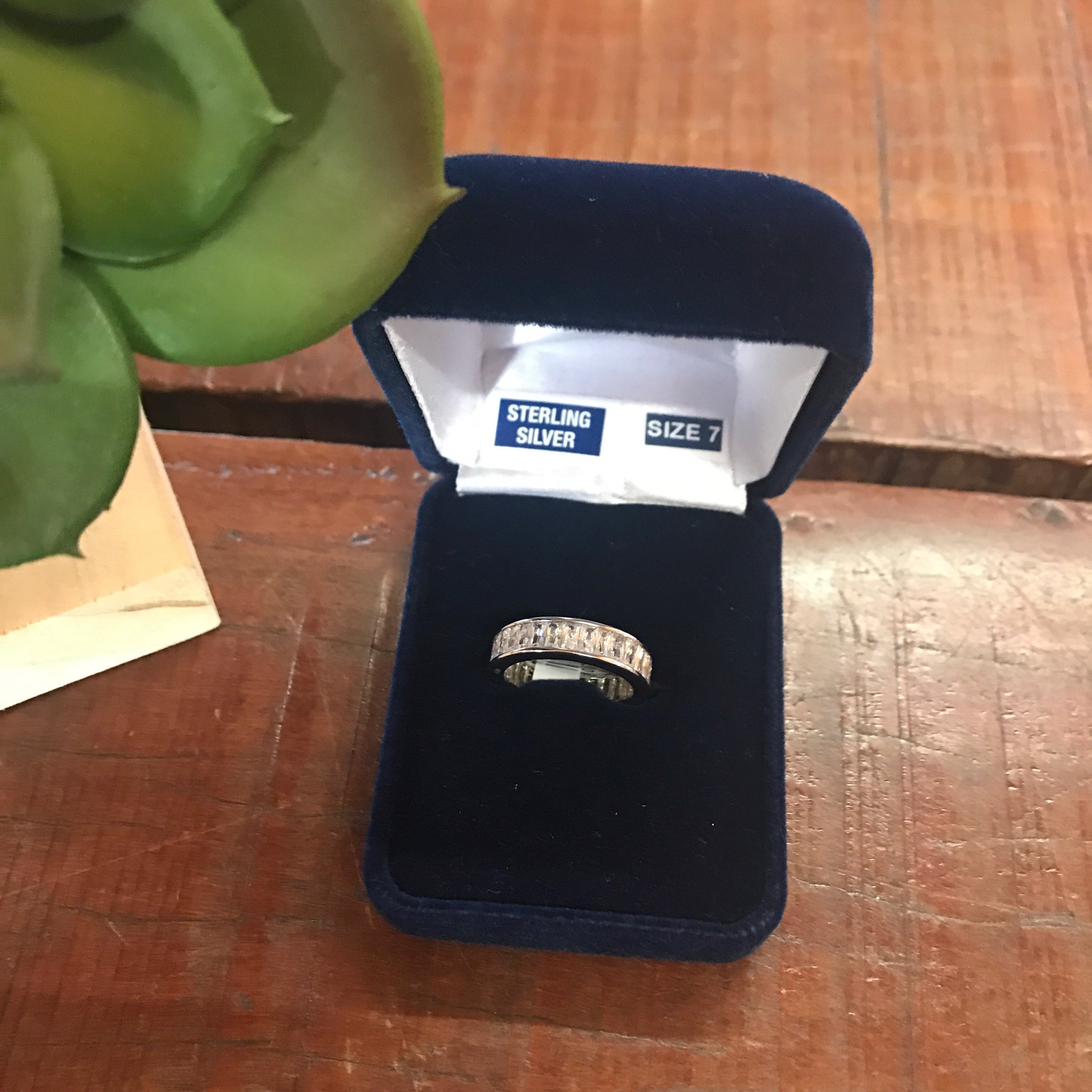 Cz baguette clearance band ring