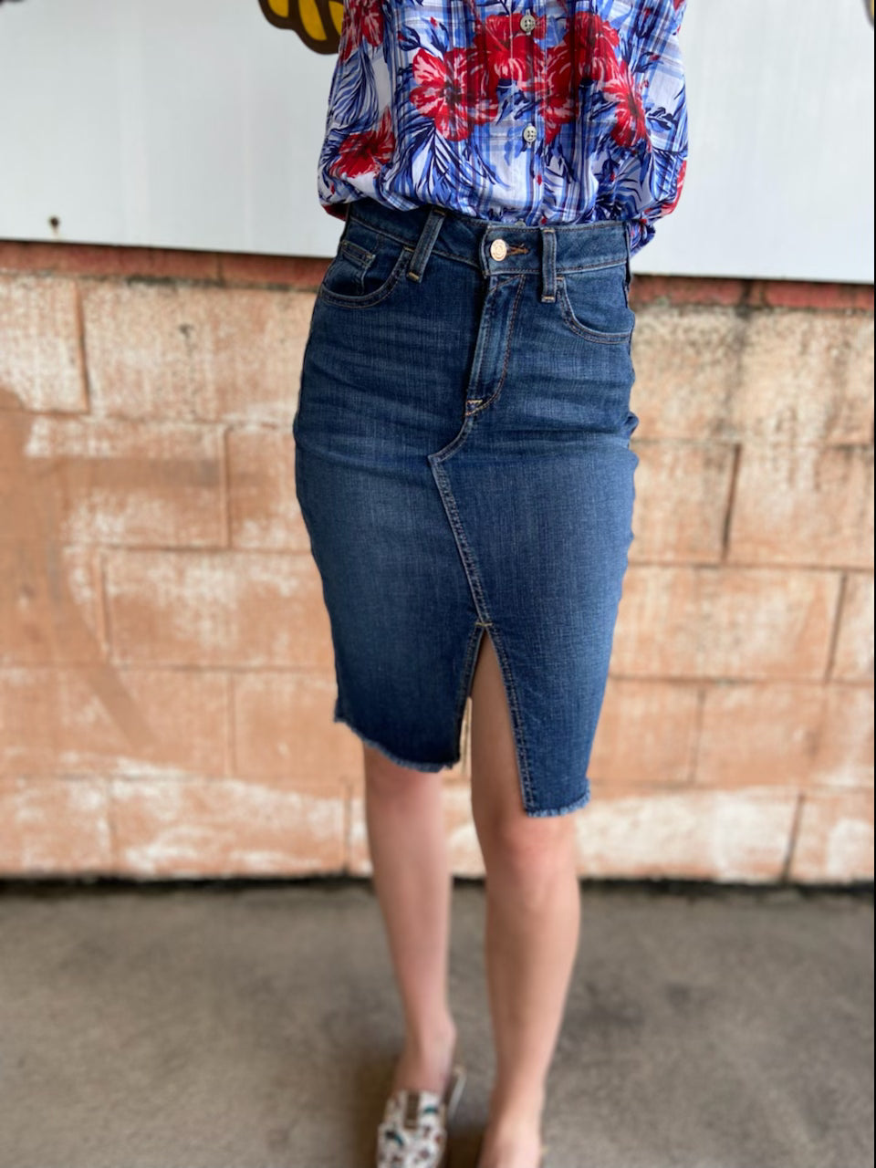 Denim sales skirt zippay