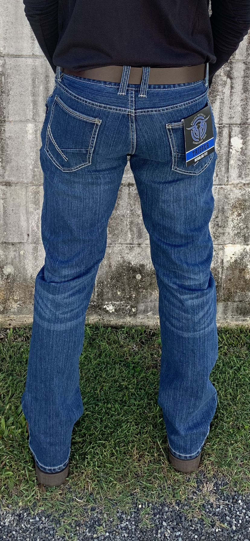 BCP1200041 Men's Bullzye Trigger Denim Jeans Mid Wash 33" Leg