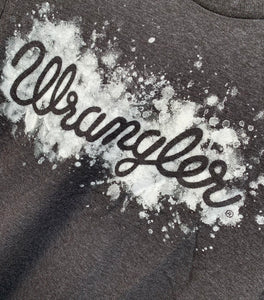 MQ6161K Wrangler Mens Splatter Logo Short Sleeve Tee Black Heather