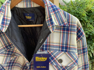 BS70259_CRAD Bisley Mens LS Flannelette Quilted Jacket Large Check