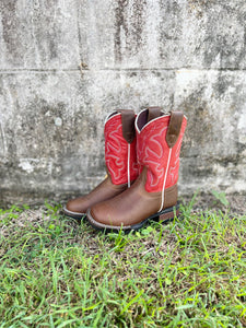 09-018-0911-2940 Roper Little Kids Monterey Tan/Red Leather Boots