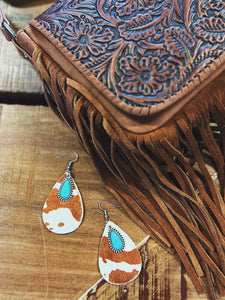 KJD572 Cowhide Turquoise Earring