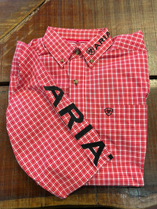 10043795 Ariat Men's Pro Series Team Saul Classic Fit Shirt Red