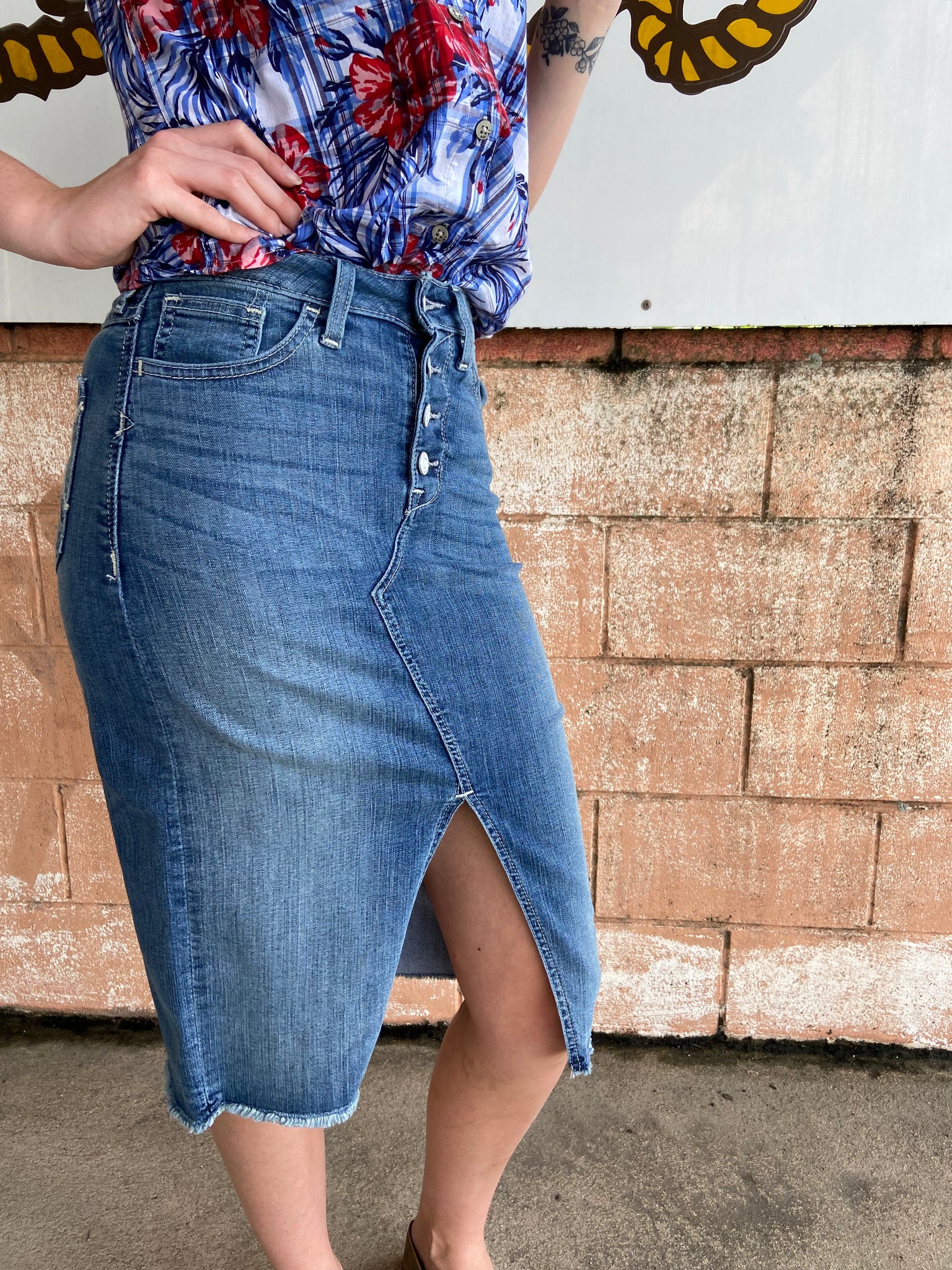 Ladies denim best sale skirt