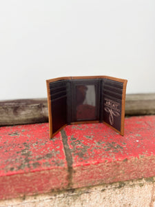 A3548144 Ariat Tri-Fold Wallet Medium Brown