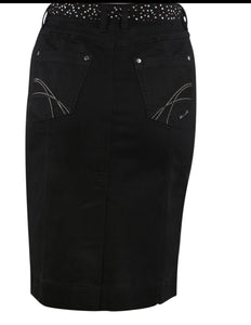 T2W2410072 Thomas Cook Cate Denim Skirt Black