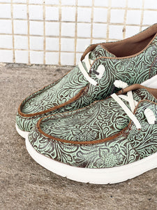 10044588 Ariat Ladies Hilo Vintage Turquoise Floral Emboss