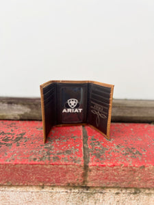 A3545344 Ariat Trifold Wallet Medium Brown