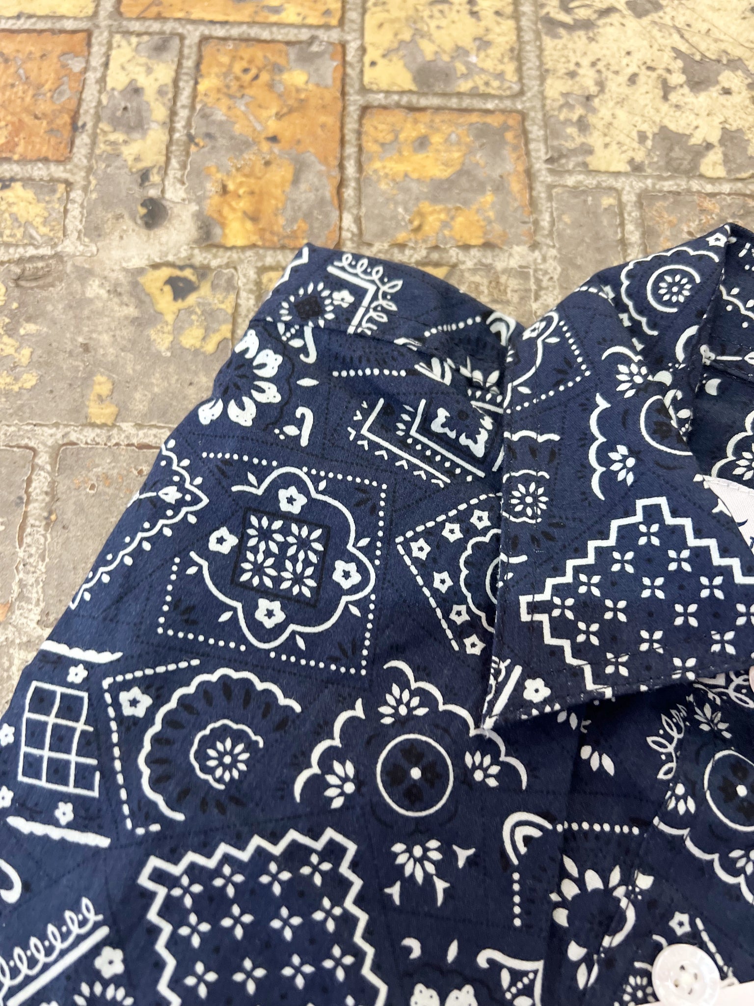 WWLS2252 Just Country Ladies Georgie Half Button Print Workshirt Navy Bandana