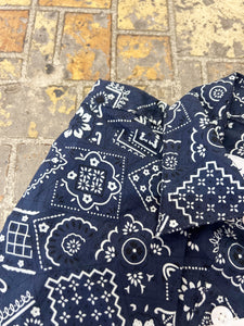 WWLS2252 Just Country Ladies Georgie Half Button Print Workshirt Navy Bandana