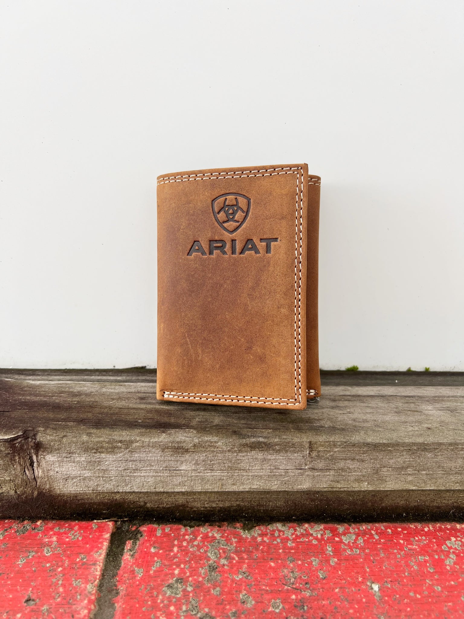 A3548144 Ariat Tri-Fold Wallet Medium Brown