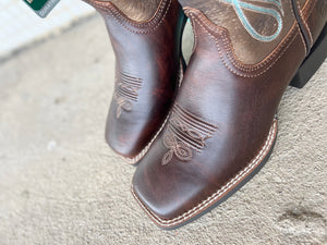10016317 Ariat Ladies Round Up West Yukon Boots Brown/Bronze
