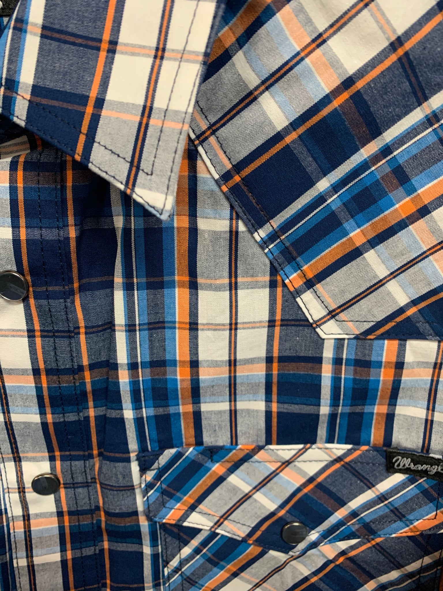 X2W1111731 Wrangler Men's Hendo Check Logo Western Check Shirt