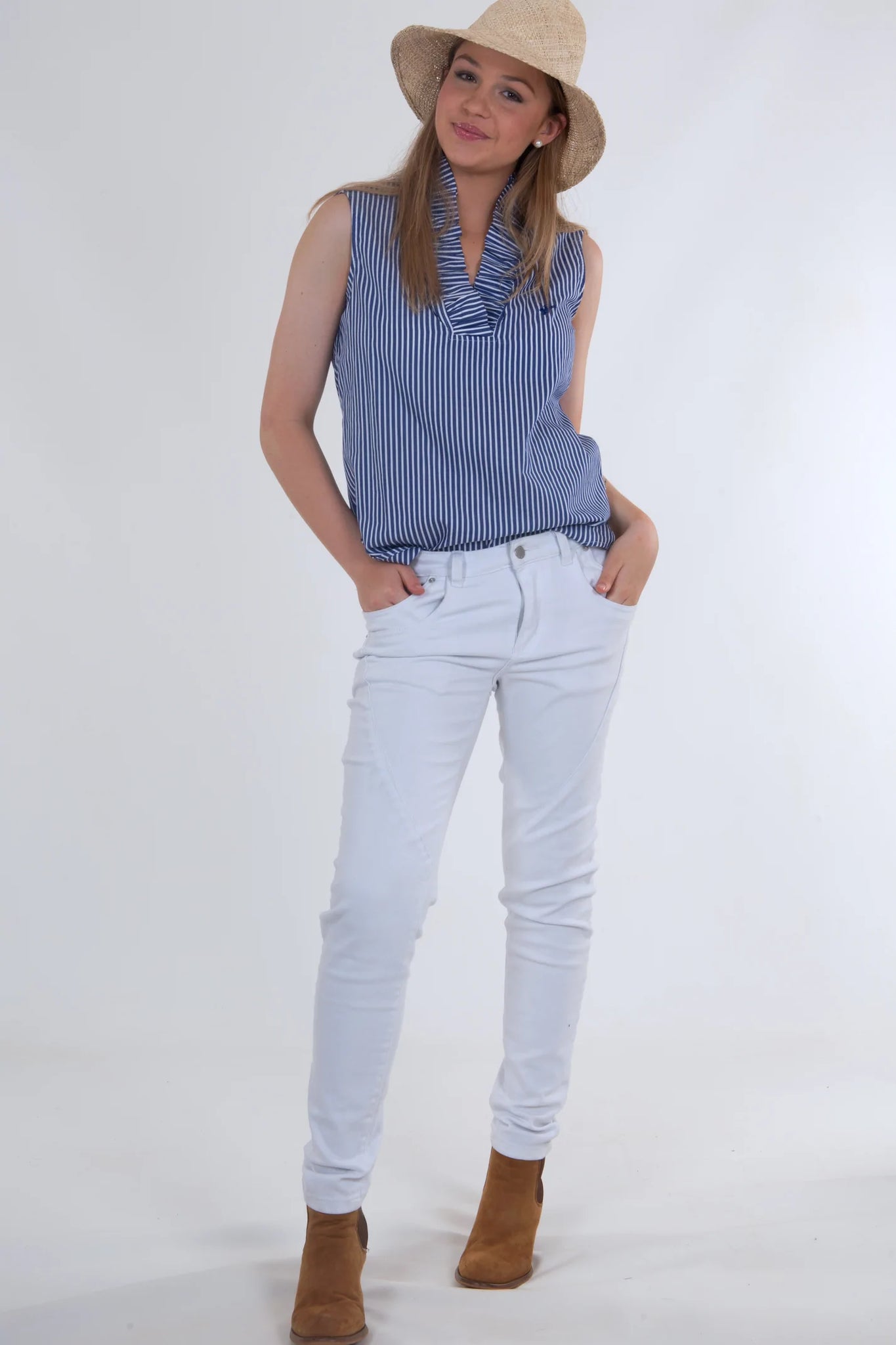 M03WSL-RUF22 Bullrush Meghan Ruffle Shirt Royal Blue
