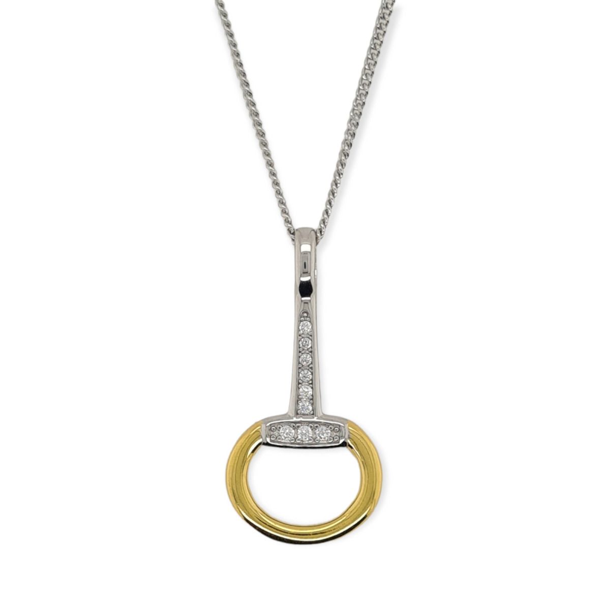PB0772 Mountain Creek Jewellery Pendant S/S & YGP CZ Set Bit