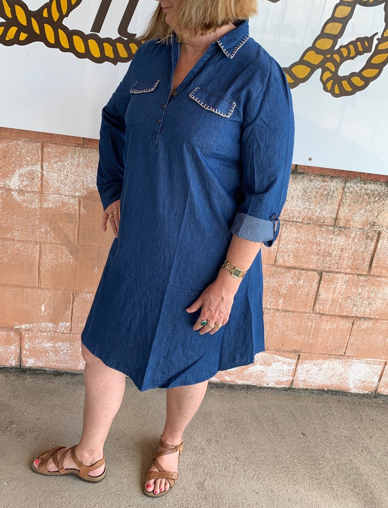 03-057-0594-7074 BU Roper Ladies Studio West Collection L/S Dress