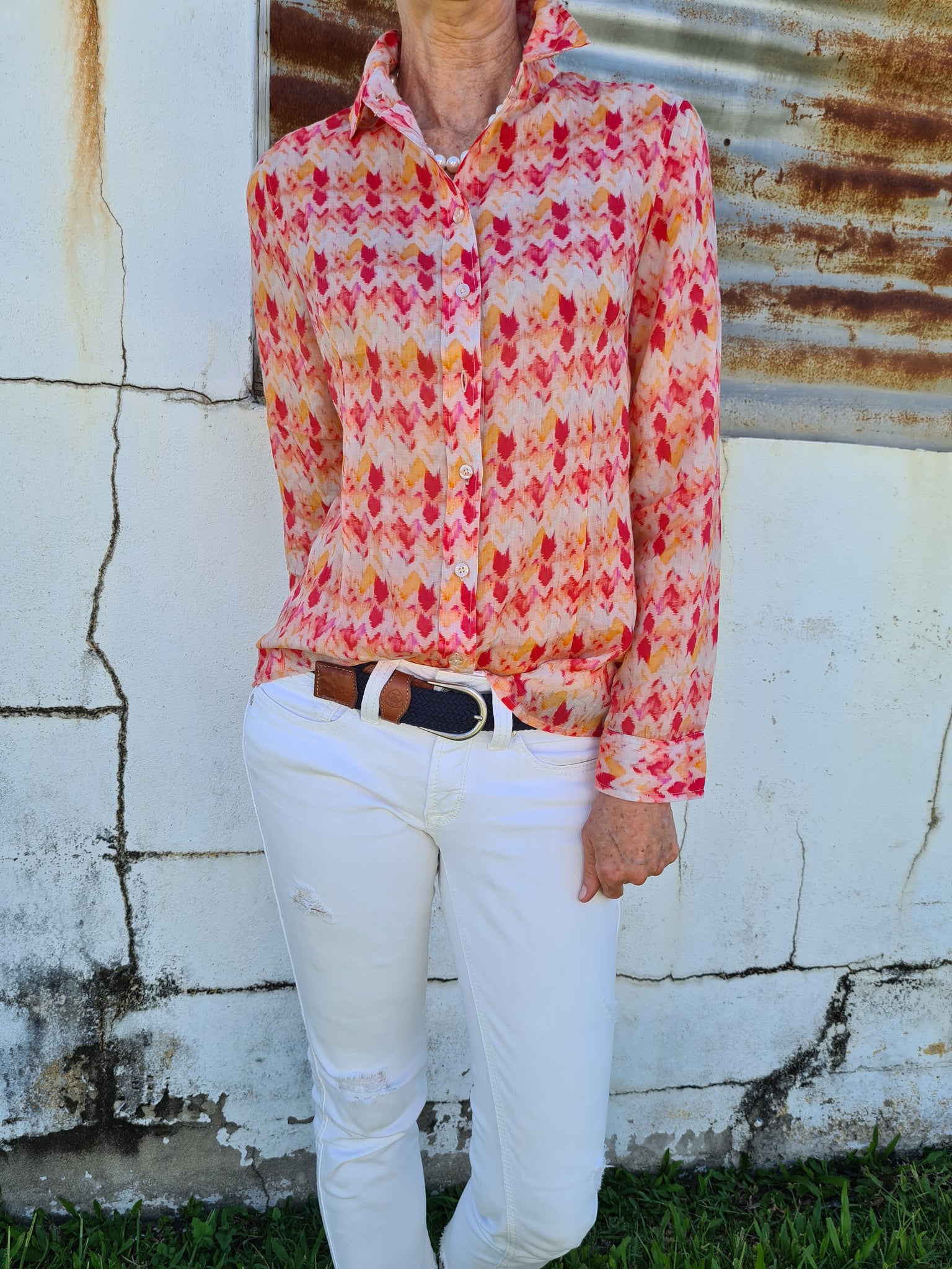 W2126382 Corfu Print Long sleeve shirt