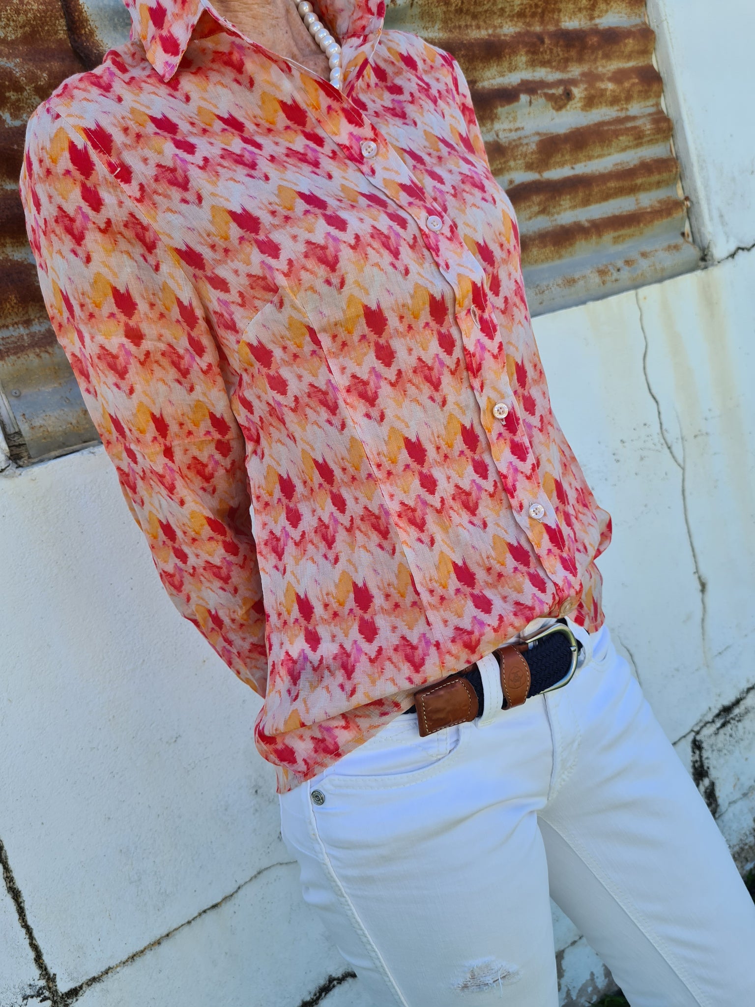 W2126382 Corfu Print Long sleeve shirt