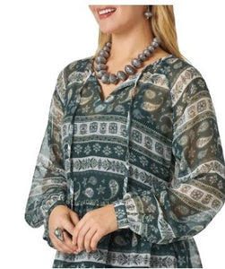 LWD346N Wrangler Q Ladies Woven Tiered Dress
