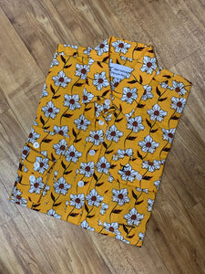 WWLS2152 Just Country Ladies Georgie Half Button Print Workshirt Mustard Floral