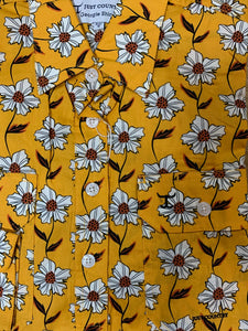WWLS2152 Just Country Ladies Georgie Half Button Print Workshirt Mustard Floral