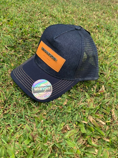 Wrangler Mens Denim Trucker Cap Blue